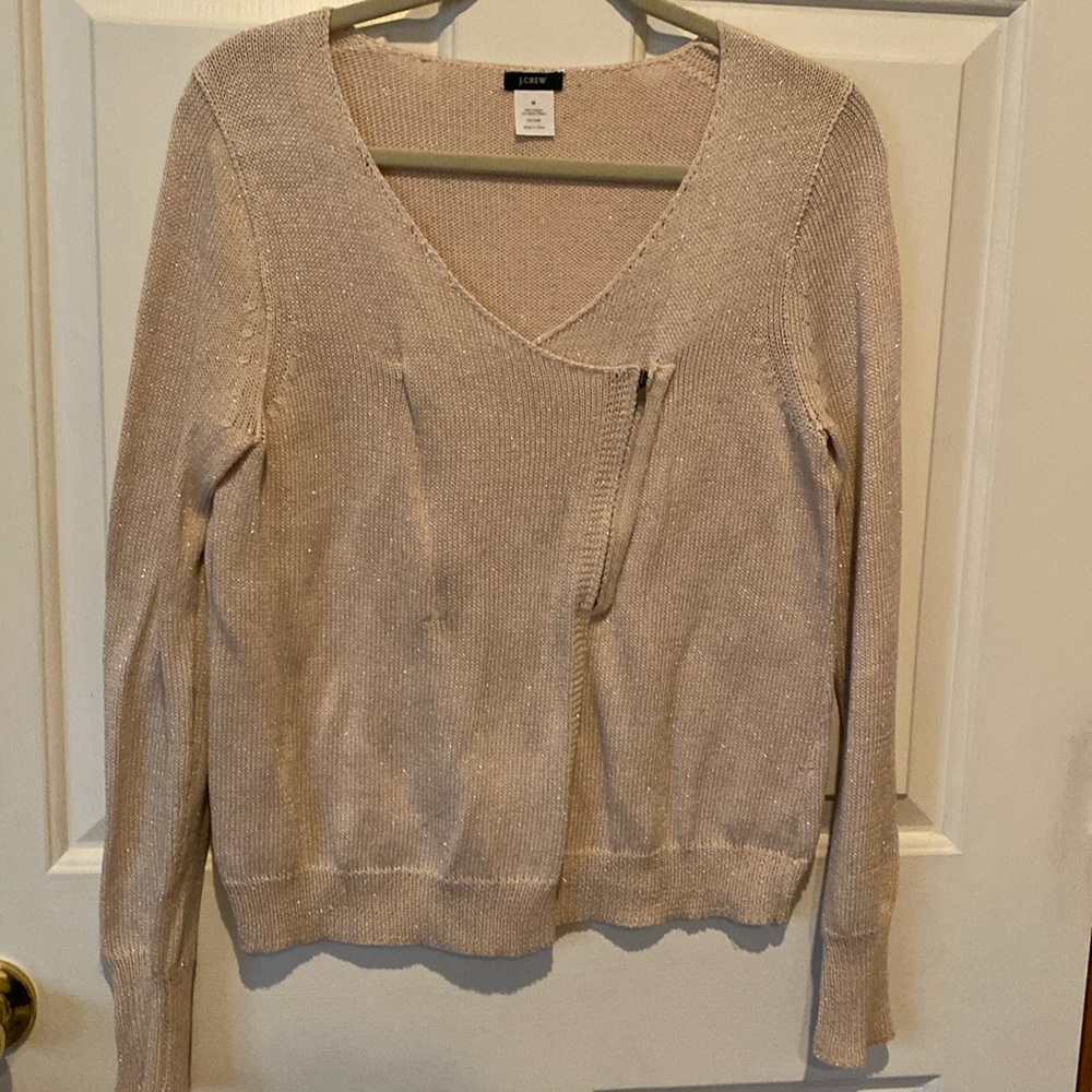 Worn twice gold sparkly motorcycle sweater